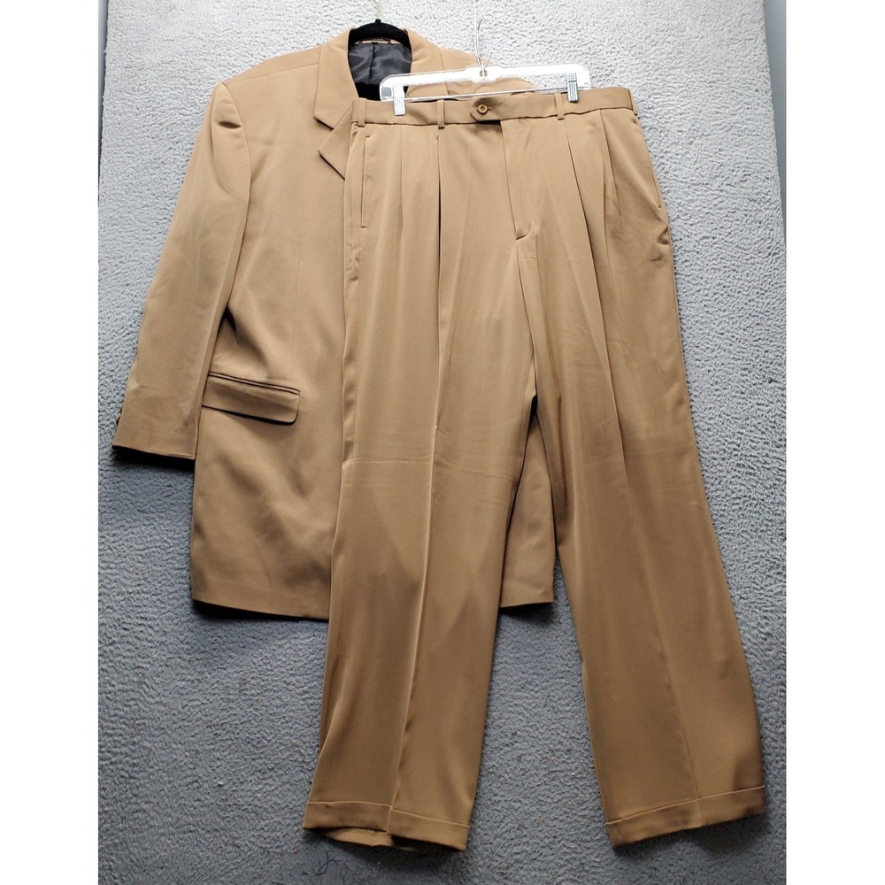 Pronti Collection by Phita 2 Pc Suit Men XL/40 Brown Notch Lapel Single Breasted